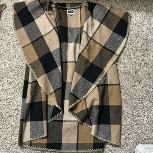 Mudpie Plaid Cape Vest